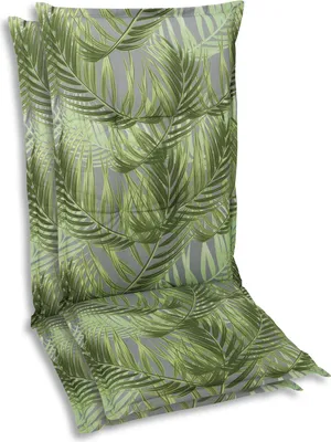 Produktbild von GO-DE Textil, Sesselauflage Mittellehner, 2er Set, Farbe: gruen, Maße: 108 cm x 50 cm x 6 cm, Rueckenhoehe: 60 cm