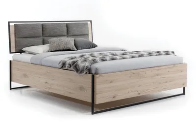 Produktbild von Bett Beige Loft Design Modern Doppel Betten Schlafzimmer Elegantes Möbel Neu