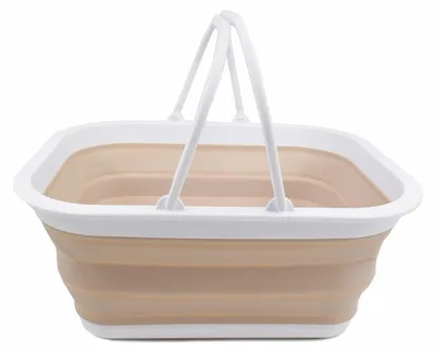 Immagine prodotto di Cestino da picnic pieghevole - Con manico - 15 litri - Bianco e latte