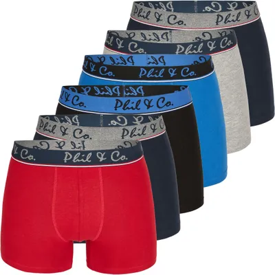 Produktbild von 6er Pack Phil & Co Berlin Jersey Boxershorts Trunk Short Pant FARBWAHL - Farbe: DESIGN 19, Grösse: L