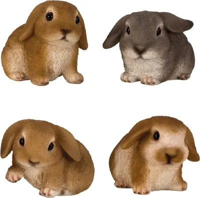 Produktbild von 4 er Set Schlappohr Hasen Figuren für Haus und Garten Dekoration