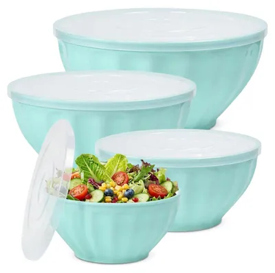 Produktbild von Salatschüssel Set 4-teilig Kunststoff 1,5L/2,5L/3,5L/5,5L stapelbar
