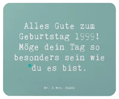 Produktbild von Mr. & Mrs. Panda Mousepad Spruch 1999 Geburtstag - Meeresbrise - Geschenk, Wünsche, Happy Birthday, Alles gut zum, laptop mauspad, Geburtstagsspruch, pc, Gute, Mouse Pad