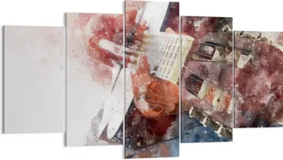 Produktbild von Bild auf Leinwand - Leinwandbild - Gitarre Musik - 160x85cm - Wand Bild - Wanddeko - Wandbilder - Leinwanddruck - Bilder - Kunstdruck - Wanddekoration - Leinwand bilder - Wandkunst - EA160x85-4000