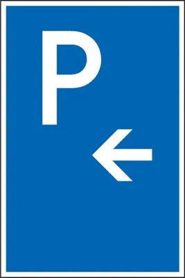 Produktbild von Dreifke® Schild I Parkplatzschild mit Pfeil links, Kunststoff, 250x400mm