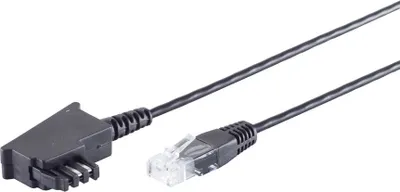Immagine prodotto di Da spina TAE-F a spina RJ45, cavo router VDSL, nero, 0,5 m