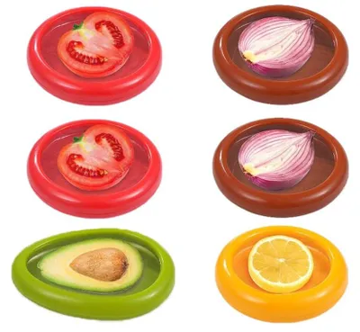 6er-Set wiederverwendbare Obst- und Gemüsebehälter, Silikon