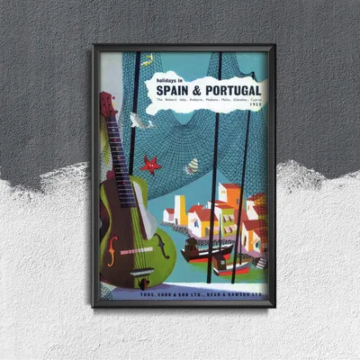Produktbild von Poster - Canvas - Leinwand - 42 cm x 59,4 cm - Spanien und Portugal