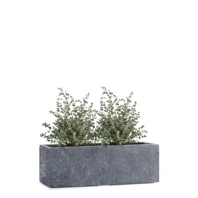 Produktbild von PFLANZWERK® Pflanzkübel TUB 50cm LAVA ANTHRAZIT Fensterbank Premium Blumenkübel mit Lotus-Effekt Fiberglas - Handgefertigt - Frostbeständig