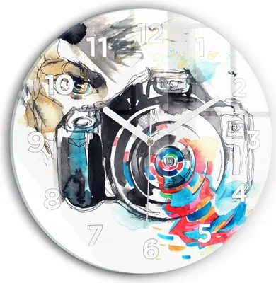 Produktbild von Wallfluent Wanduhr – Stilles Quarzuhrwerk - Uhr Dekoration Wohnzimmer Schlafzimmer Küche - Zifferblatt - weiße Zeiger - 30 cm - Fotografin