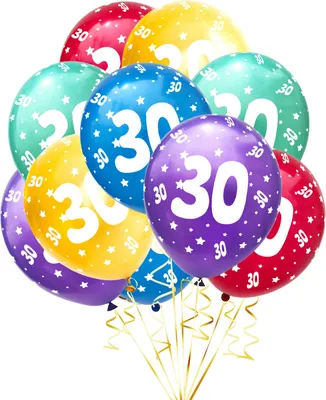 Produktbild von Oblique Unique Luftballon Set Zahl 30 für 30. Geburtstag Party 10 Deko Ballons Geburtstagsdeko bunt