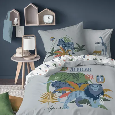 Productafbeelding van Babybeddengoed, dekbedovertrek, grijs, 140 x 200 cm