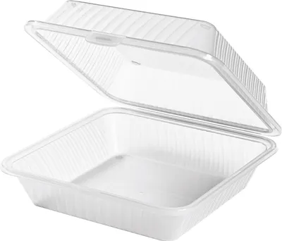Produktbild von Contacto Mehrweg-Menüschale, hoher Deckel, weiß, 23 x 23,5 x 9,5 cm, Essensbox, Menübox