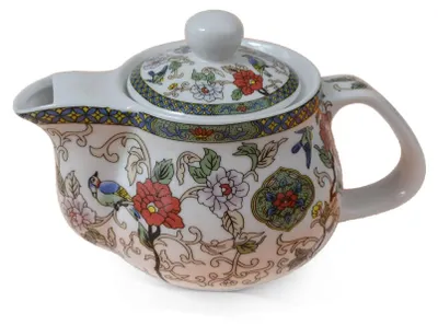 Teekanne 500 ml Porzellan mit Edelstahl-Innensieb, bunt