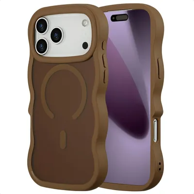 Zdjęcie produktu dla Selencia Wavy Backcover z MagSafe dla Apple iPhone 17 Pro Max - Mocha Brown