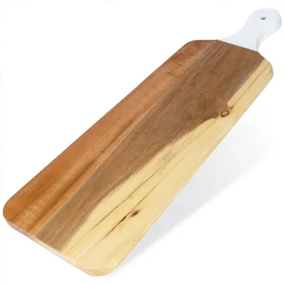 Zdjęcie produktu dla Wysokiej jakości deska do krojenia i serwowania drewna akacjowego o średnicy 48,5 cm