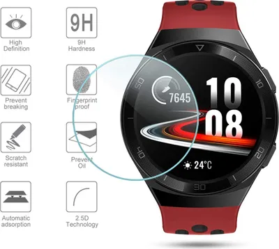 Produktbild von 2X Hartglas Glasfolie für Huawei Watch GT 2e Panzerfolie Display Schutz Folie 9H