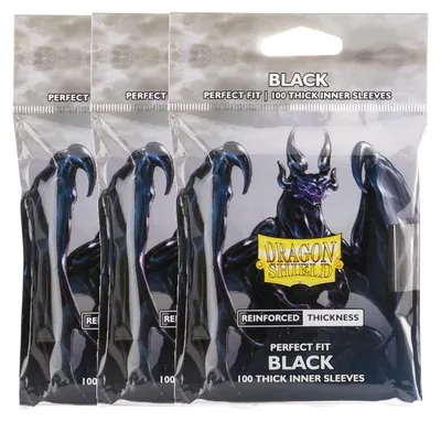 Produktbild von 300 Dragon Shield Standard Size Perfect fit - Inner Sleeves - Thick Inner Black (63x88mm)