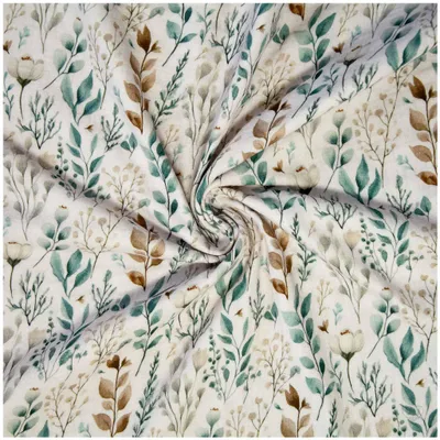 Produktbild von Musselin Stoff Flower Double Gauze Baumwolle 130 cm  1/2 Meterware