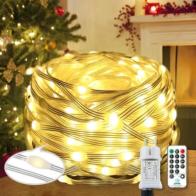 LED-Lichterkette 220 LEDs, 25 m, 8 Modi, Fernbedienung, warmweiß