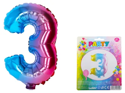 Produktbild von Aufblasbarer Ballon - Nummer 3 Regenbogen