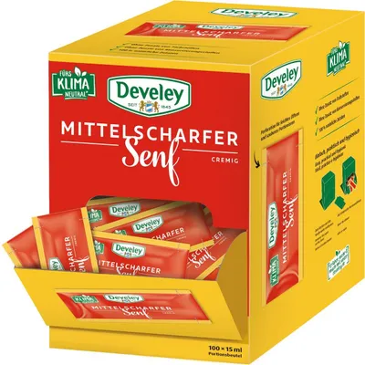 Zdjęcie produktu dla Develey Senf mittelscharf 618449 15 ml 200 St./Pack.