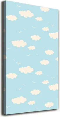 Produktbild von Tulup Leinwandbild® - 70x140cm - Wandkunst - Drucke auf Leinwand - Leinwanddruck - Wohnzimmer Wanddekoration XXL - Wohnung Deko Kunstdrucke - Kinderzimmer - Blau - Wolke