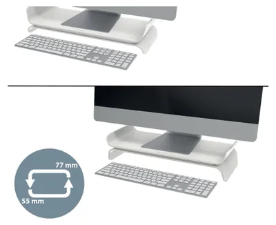 Produktbild von Leitz Ergo verstellbarer Monitorständer, Freistehend, 68,6 cm (27"), Höhenverstellung, Grau