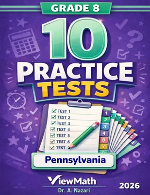 Produktbild von 10 Pennsylvania PSSA Grade 8 Math Practice Tests