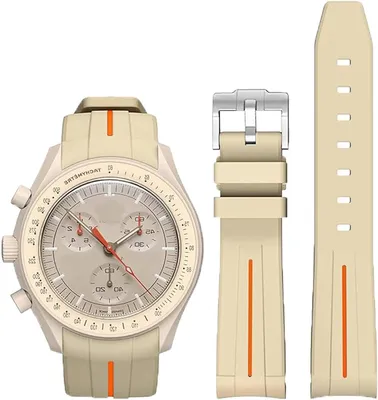 Imagen del producto de Correa de reloj de goma - Correa de repuesto - Accesorio para reloj - Extremo curvado - 20 mm - Negra