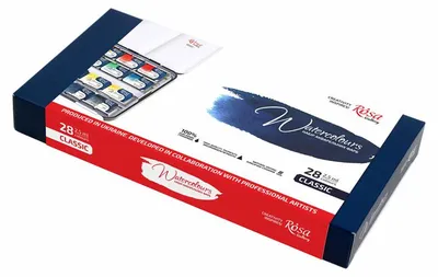 Zdjęcie produktu dla Farby akwarelowe Classic w kasetce 28 kolorów