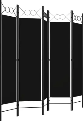 A black room divider is shown against a white background.