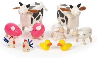 Produktbild von Tidlo Holz Bauernhoftiere Set - Lernspielzeug für Kinder