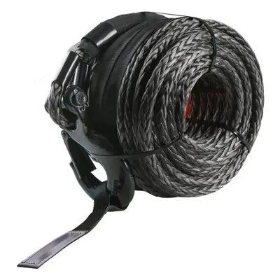 Obrázek produktu pro Syntetické lano navijáku - 1/2 palce x 92 stop - 32 000 lbs - Odolné lano navijáku s ochranným krytem a kovaným hákem - Univerzální pro SUV a velká terénní vozidla