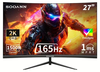 Produktbild von Gebogener Monitor – Gaming-Monitor – Bildschirm – Monitor – 27 Zoll – 2K QHD Monitor – 165 Hz Bildwiederholfrequenz