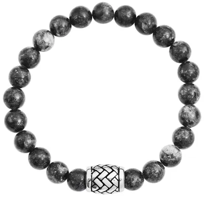 Produktbild von Akzent Edelstahl Kugelarmband, Naturstein (Feuer Achat)