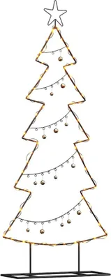 Image de vidaXL Sapin de Noël en métal avec support noir 150 cm acier