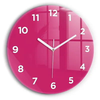 Produktbild von Wallfluent Wanduhr – Stilles Quarzuhrwerk - Uhr Dekoration Wohnzimmer Schlafzimmer Küche - Zifferblatt - weiße Zeiger - 30 cm - Rosa
