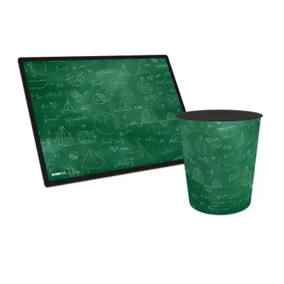 Produktbild von itenga Papierkorb mit Schreibunterlage Motiv Formeln Set