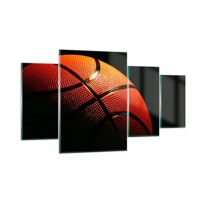 Produktbild von Bilder auf glas - Basketball Spiel Sport - 160x90cm - Glasbilder - Wandbilder - Kunstdruck - zum Aufhängen bereit - Wanddekoration aus Glas - Glas Bilder - Wandbild auf Glas - 4 Teile - GDL160x90-2225