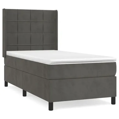 Immagine prodotto di vidaXL Letto a molle con materasso grigio scuro 100x200 cm in velluto