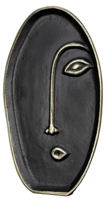 Productafbeelding van GILDE Gesichtsvase, oval, "Face", Gesichtsmotiv, Aluminium, schwarz, , L. 6,5 cm, B. 20 cm, H. 35 cm 50662