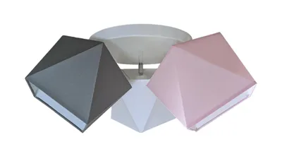 Produktbild von FKL DESIGN Home Deco Deckenleuchte Deckenlampe Kinderleuchte Kinderlampe Leuchte Lampe mehrfarbig Stern Metall 230V (N149-G3 Glatt, Grau-Rosa-Weiß)