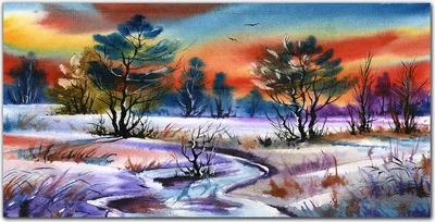 Produktbild von Coloray Bild aus Acryl 100 cm x 50 cm - Gehärtetes Acryl Acrylblock mit Bild Küche Wohnzimmer Wanddekoration Dekoration - Gemälde Winter Baum