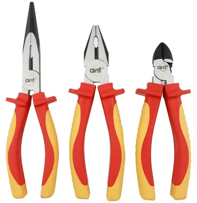 VDE-Zangen-Set 3-tlg., 1000 V, Kombi-, Seiten- & Spitzzange