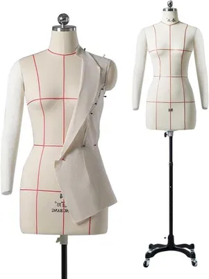 Produktbild von Seammannequin Torso - Modekleid - Bekleidungsdesigns - In der Höhe verstellbar - 150-175 cm - Weiß