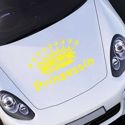 Produktbild von Aufkleber - Autoaufkleber "Prinzessin" 80cm x 48cm gelb - Tuning Carystyling Heckscheibe Auto