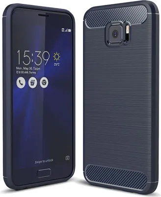 Produktbild von Asus Zenfone Case Handyhülle Cover TPU Case Schutzhülle Case Handy Bumper Carbon Optik, Farbe:Blau, Modell wählen:ASUS Zenfone V V520KL