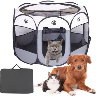 Zdjęcie produktu dla Famanu Puppyren dla małych zwierząt - wodoodporny, przeznaczony do użytku wewnątrz pomieszczeń - 74 x 74 x 43 cm
