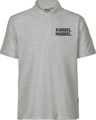 Produktbild von Huuraa Herren Polo Shirt Kuddelmuddel Schriftzug L Sport Grey Bio Baumwolle Fairtrade Poloshirt Geschenkidee
